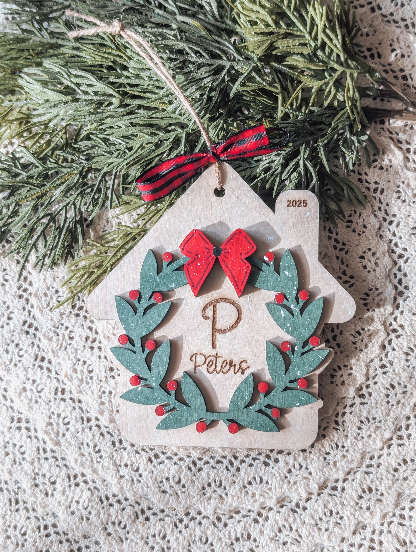 House Wreath Ornament