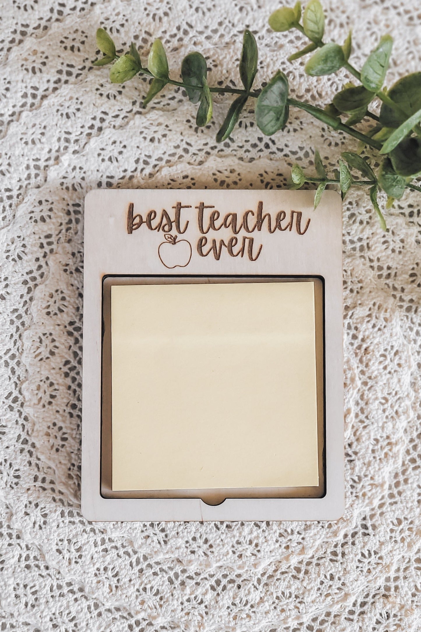 Best Teacher Ever Post-It Holder Engraved