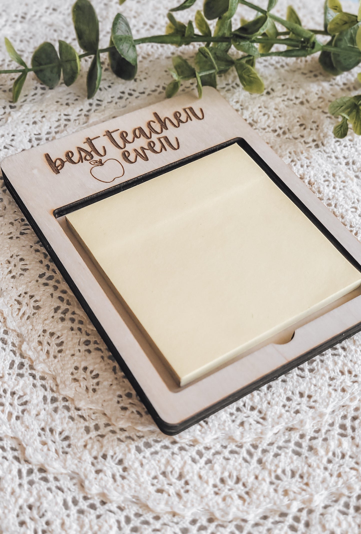 Best Teacher Ever Post-It Holder Engraved