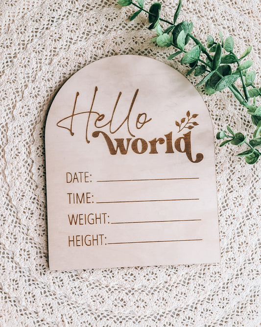 Hello World Baby Announcement