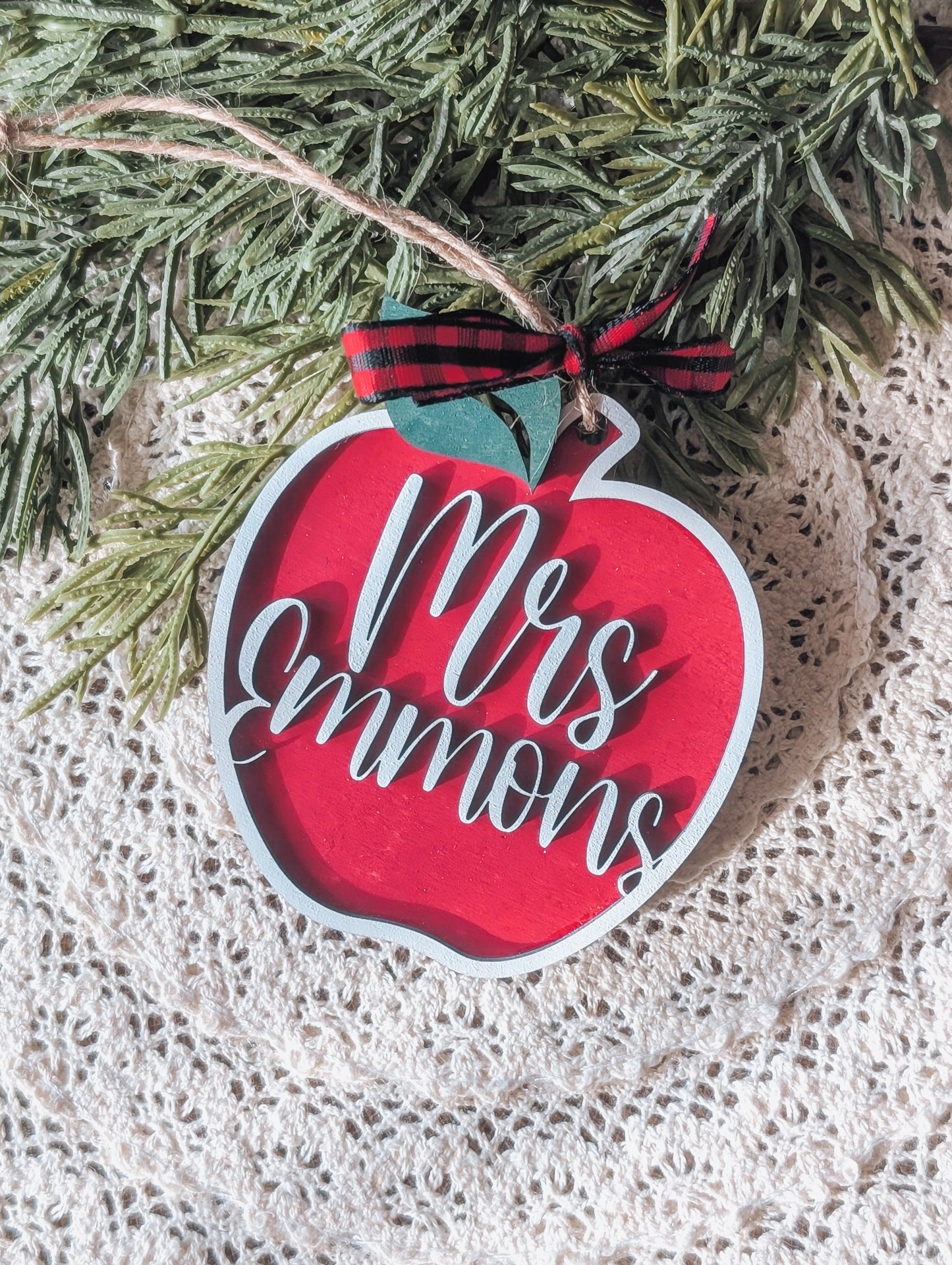 Teacher Apple Ornament